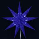 Mirissa Blue - Foldable glowing star, paper poinsettia with 9 points, 60 cm
